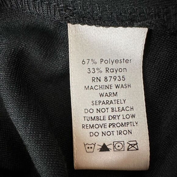 Susan Graver Dress Black Medium Pull On Short Sleeve A55885 - Picture 4 of 5